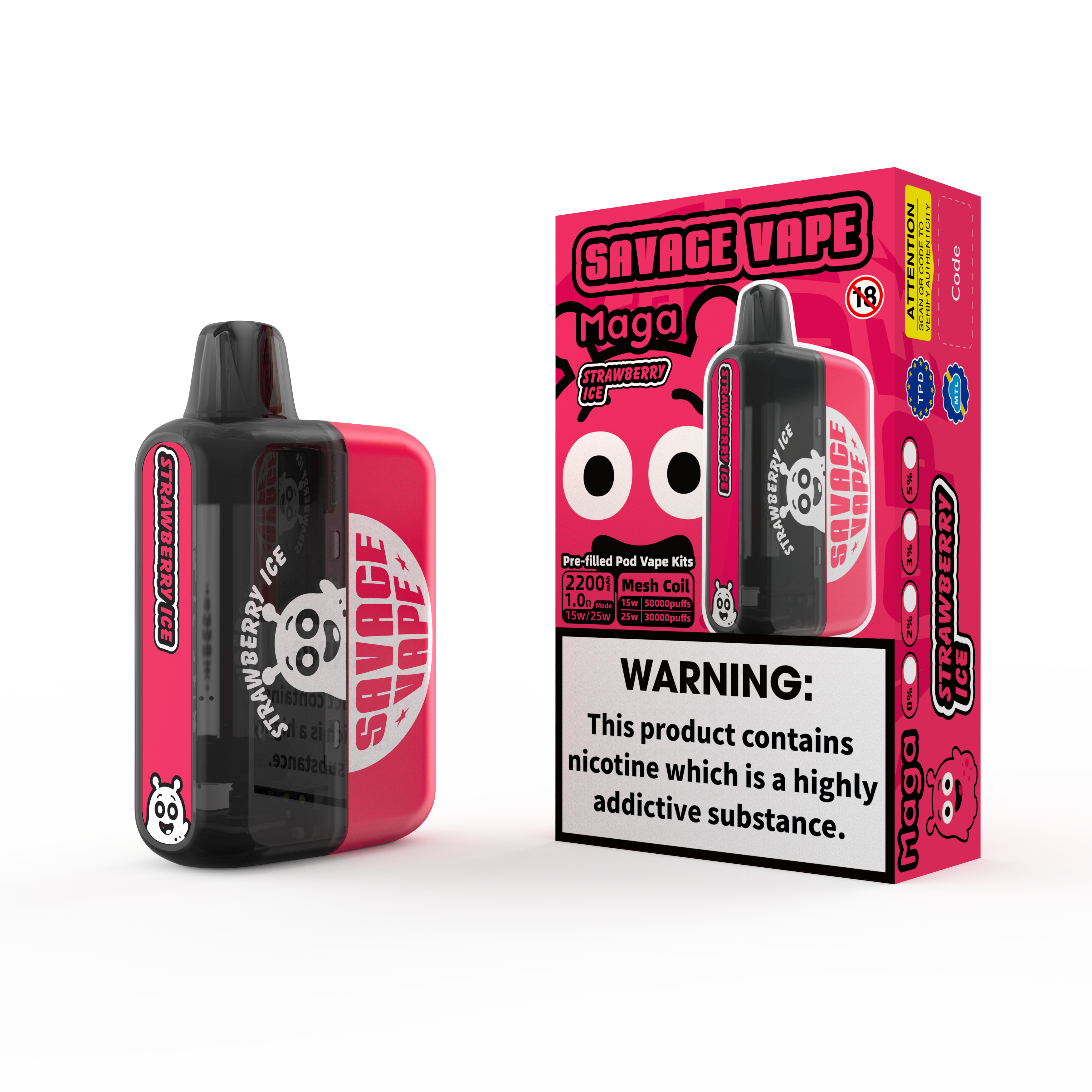 2025 Новый дизайн Eu Warehouse Savage Maga 50000 Puff Puff Заполненные наборы для картриджа одноразовые вейп.