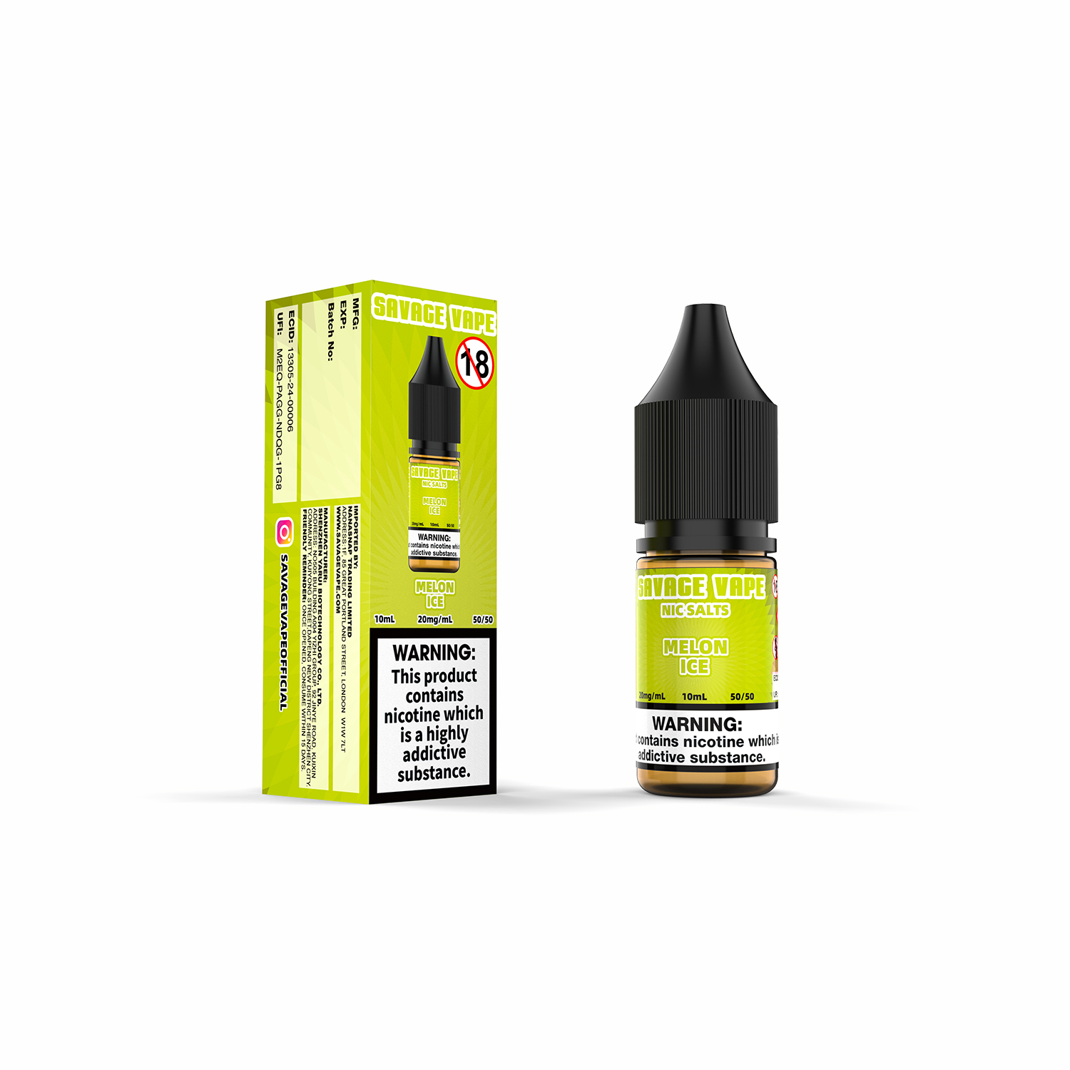 Электронная жидкость Savage Vape Melon Ice Nic Salt, 20 мг, 2 мл, TPD