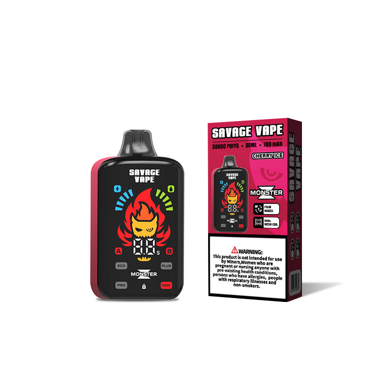 Оригинальный Savage Monster Z 30000 Puff 30k одноразовый Vape E Сигарета Двойная сетчатая катушка 5% NIC Salt- Banana Ice