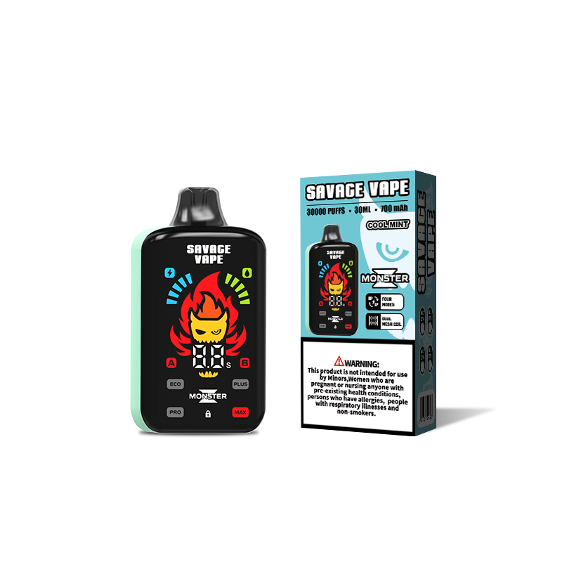 Оптовая продажа Savage Vape Monster Z 30000 Puff 30k Одноразовая электронная сигарета Vape с двойной сетчатой ​​катушкой-Cool Mint