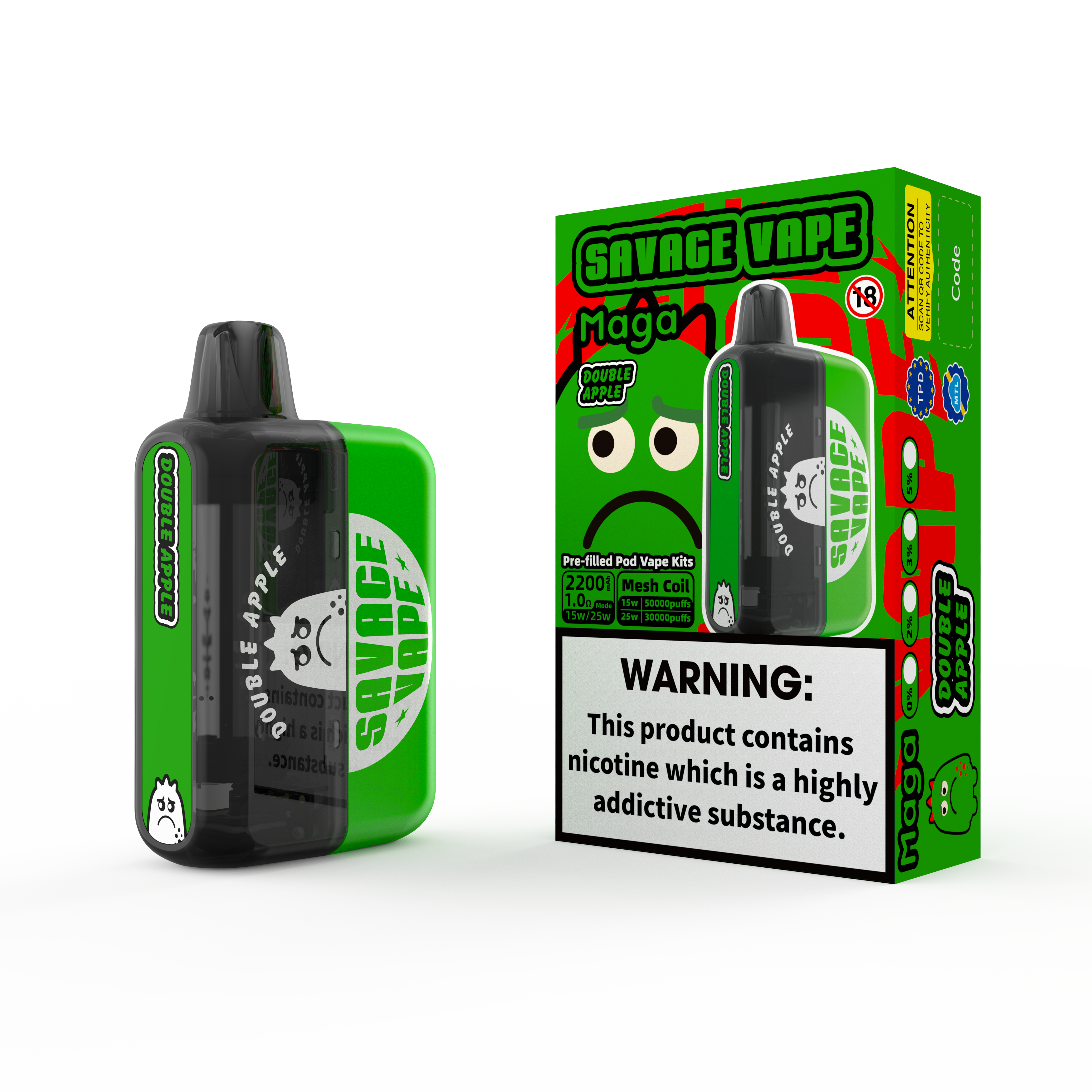 2025 Новый дизайн Eu Warehouse Savage Maga 50000 Puff Puble