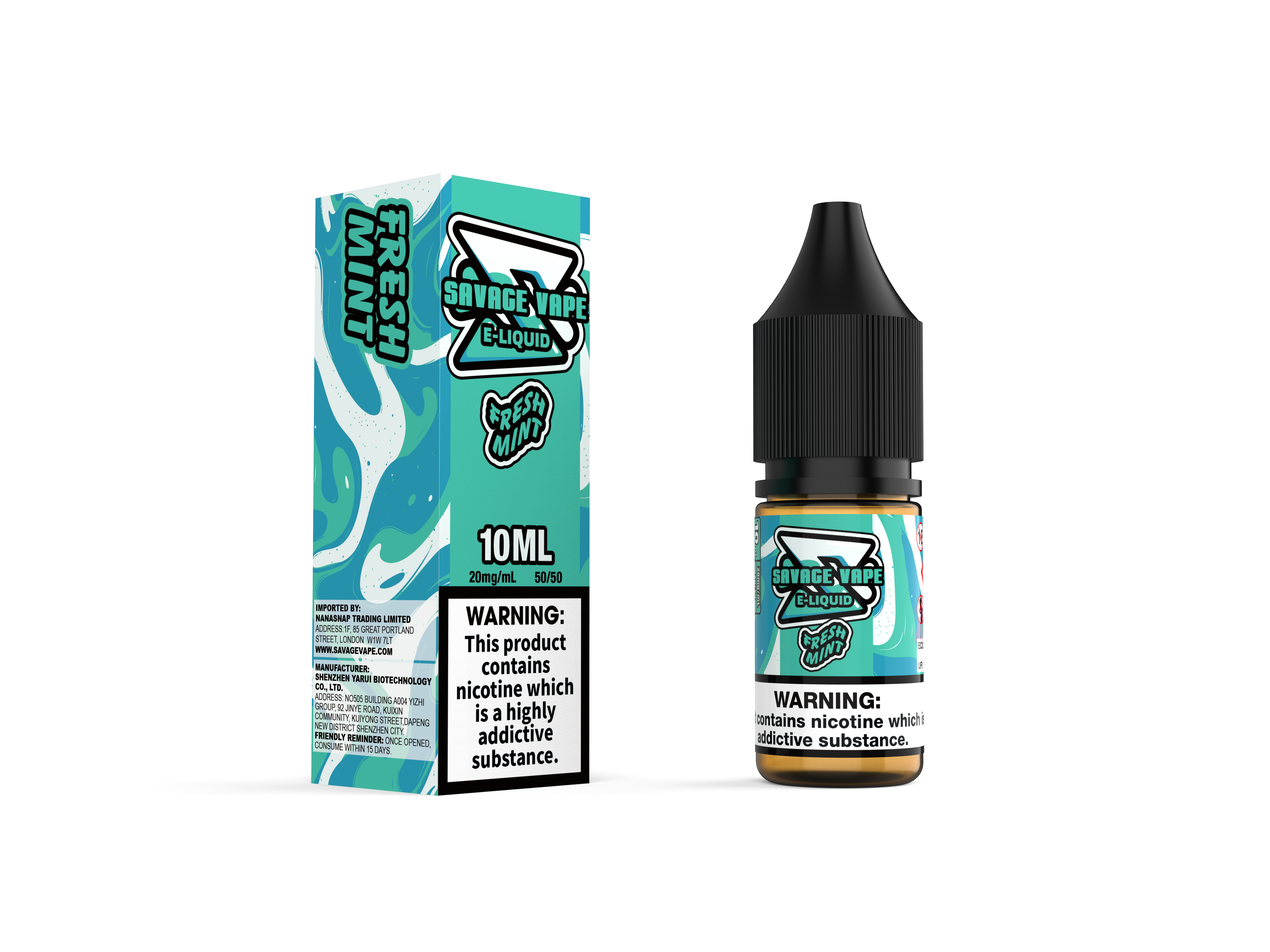 Savage Vape E Liquid 2 мг никотиновая соль 10 мл TPD- свежий мята