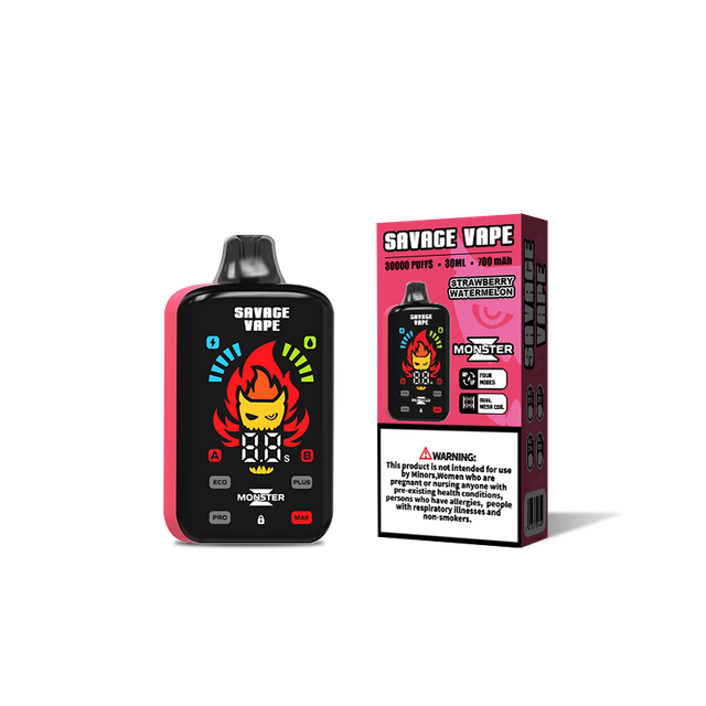 Склад в ЕС Savage Vape Monster Z 30000 Puff 30k Одноразовая электронная сигарета Vape-Клубника-арбуз