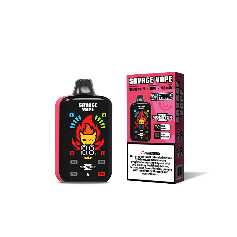 Склад в ЕС Savage Vape Monster Z 30000 Puff 30k Одноразовая электронная сигарета Vape-Клубника-арбуз