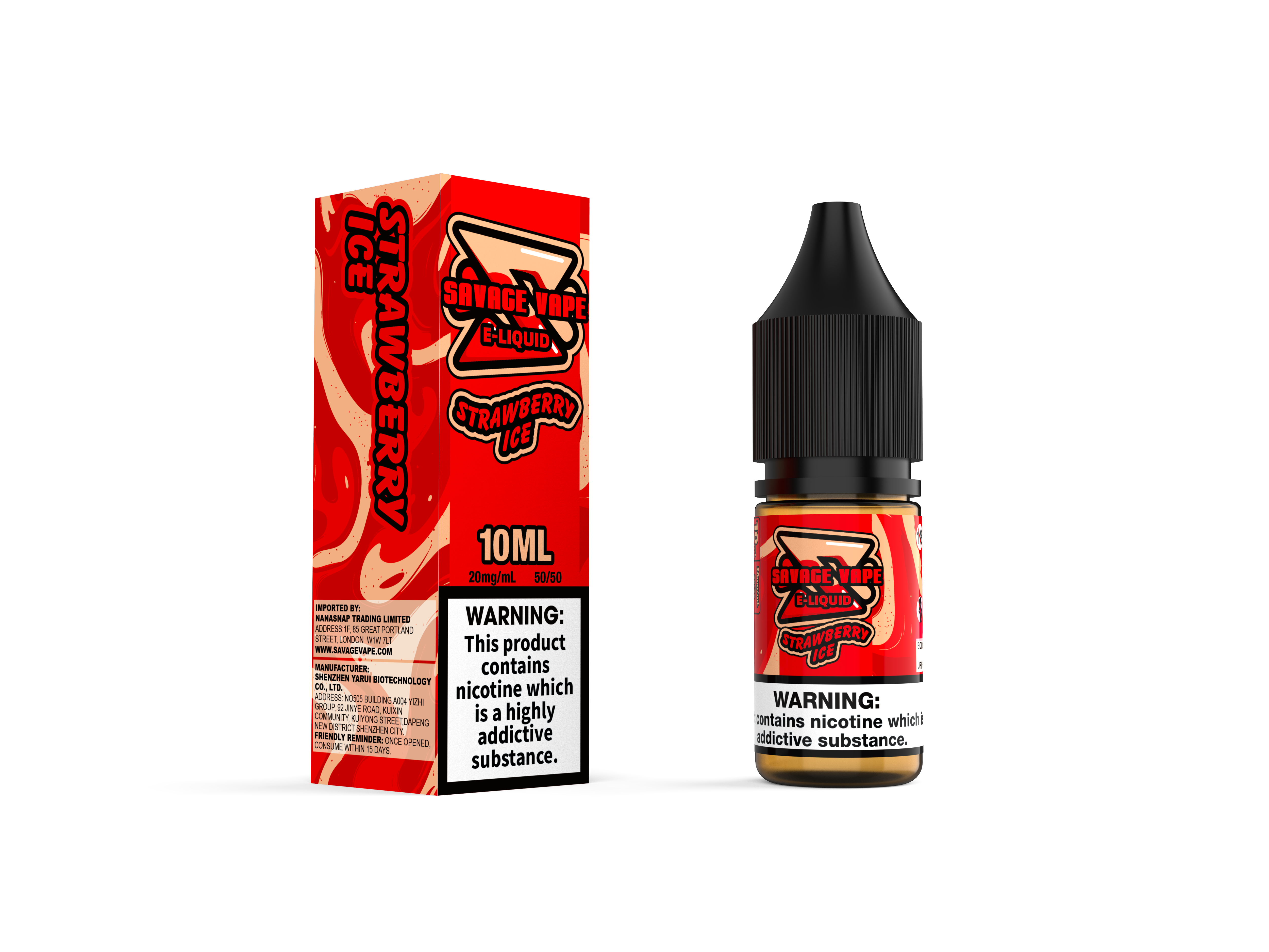 Savage Vape E Liquid 2 мг никотиновая соль 10 мл TPD-клубничный лед