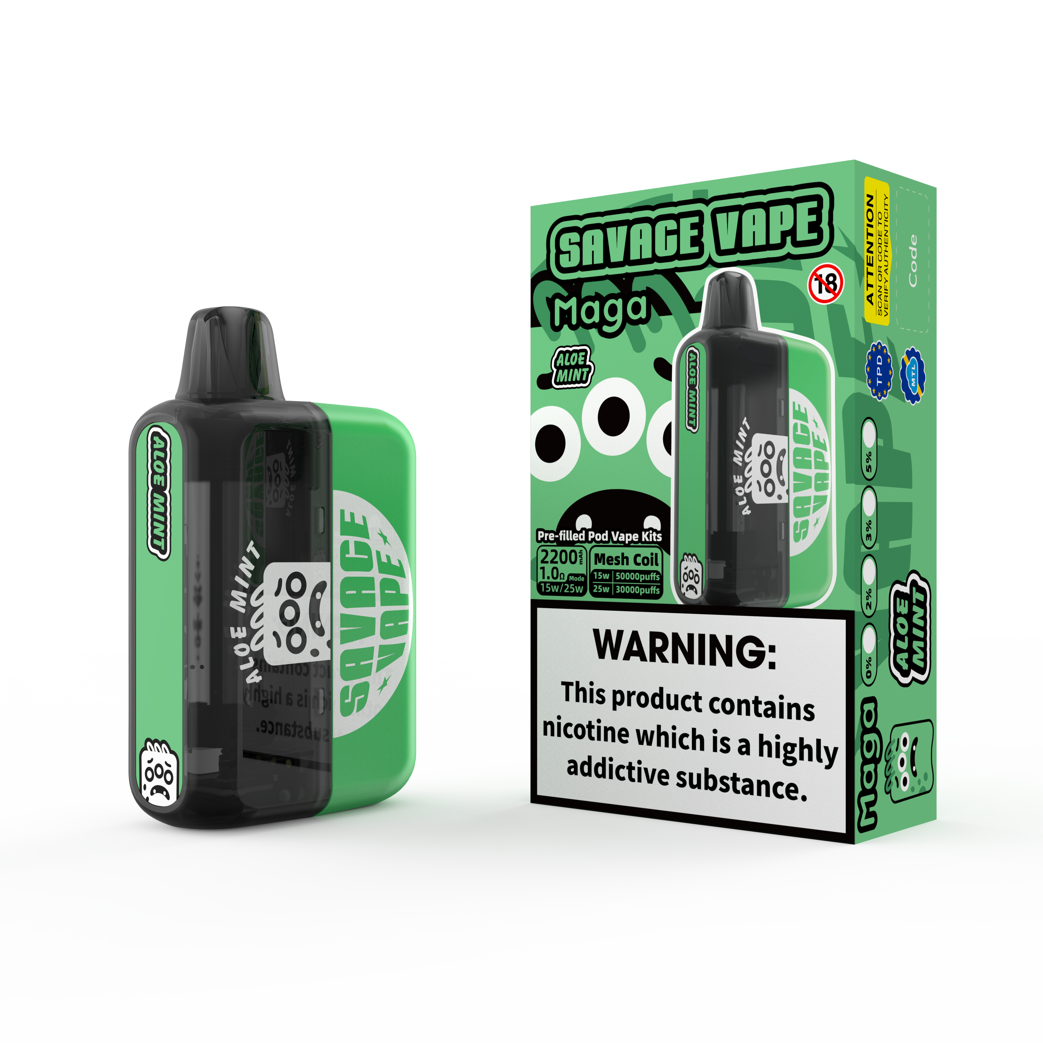 2025 Новый дизайн Eu Warehouse Savage Maga 50000 Puff Puff Заполненные наборы для картриджа.