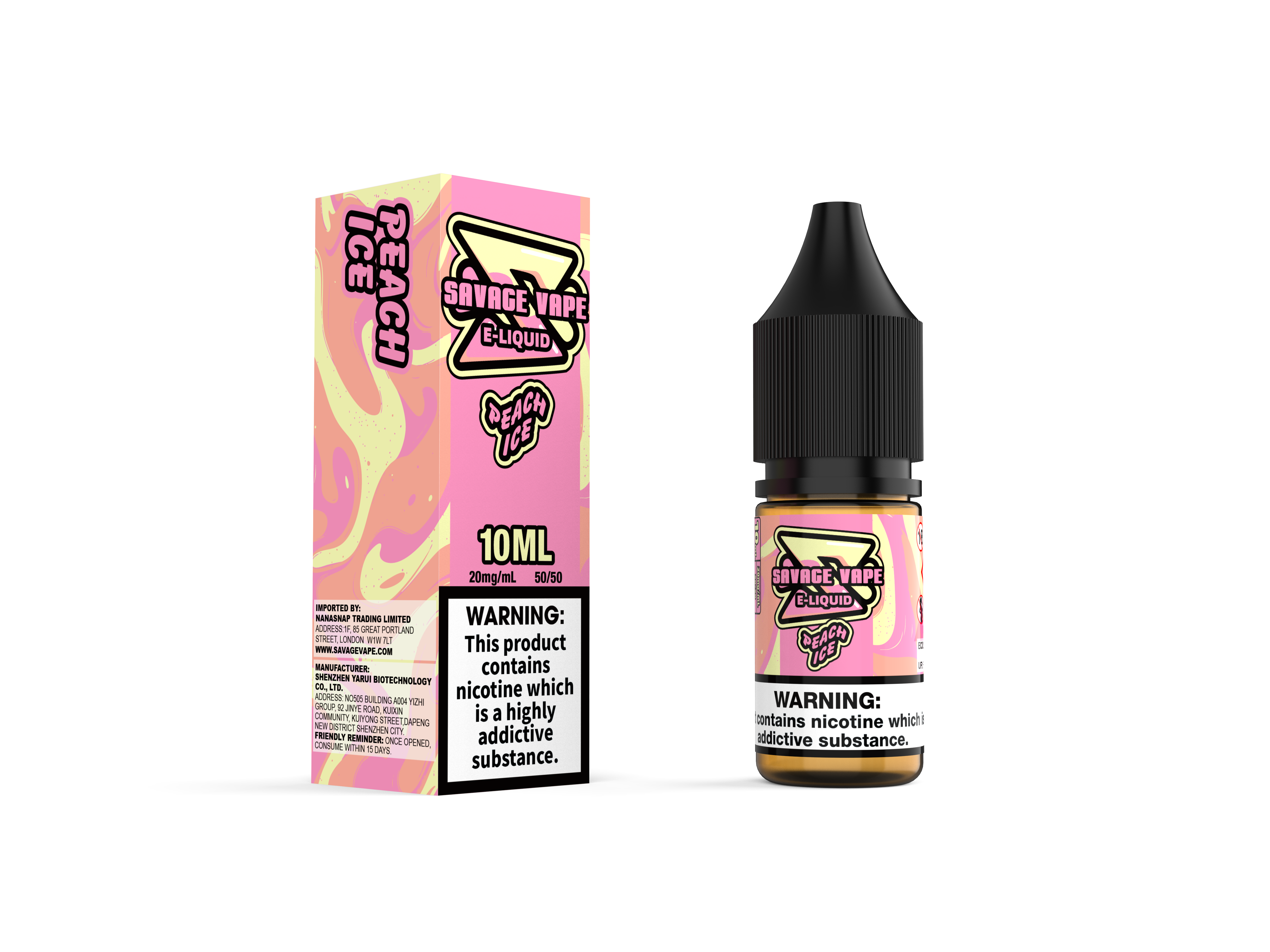 Savage Vape E-сок 2 мг никотиновая соль 10 мл TPD-Peach Ice