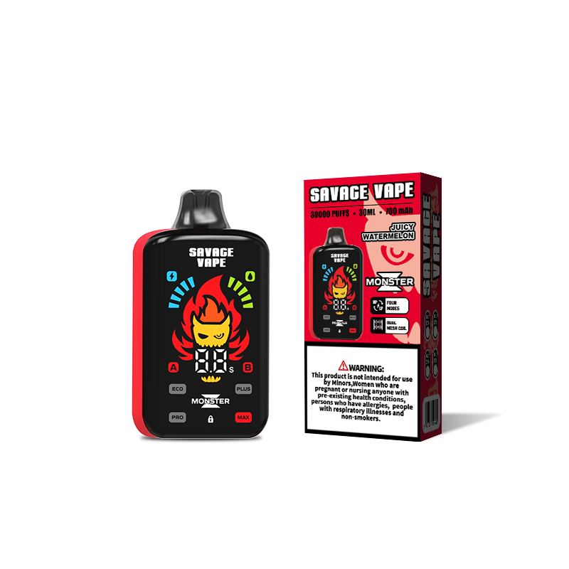 Склад ЕС Savage Vape Monster Z 30000 Puff 30k Одноразовая электронная сигарета Vape Регулируемая мощность - Сочный арбуз