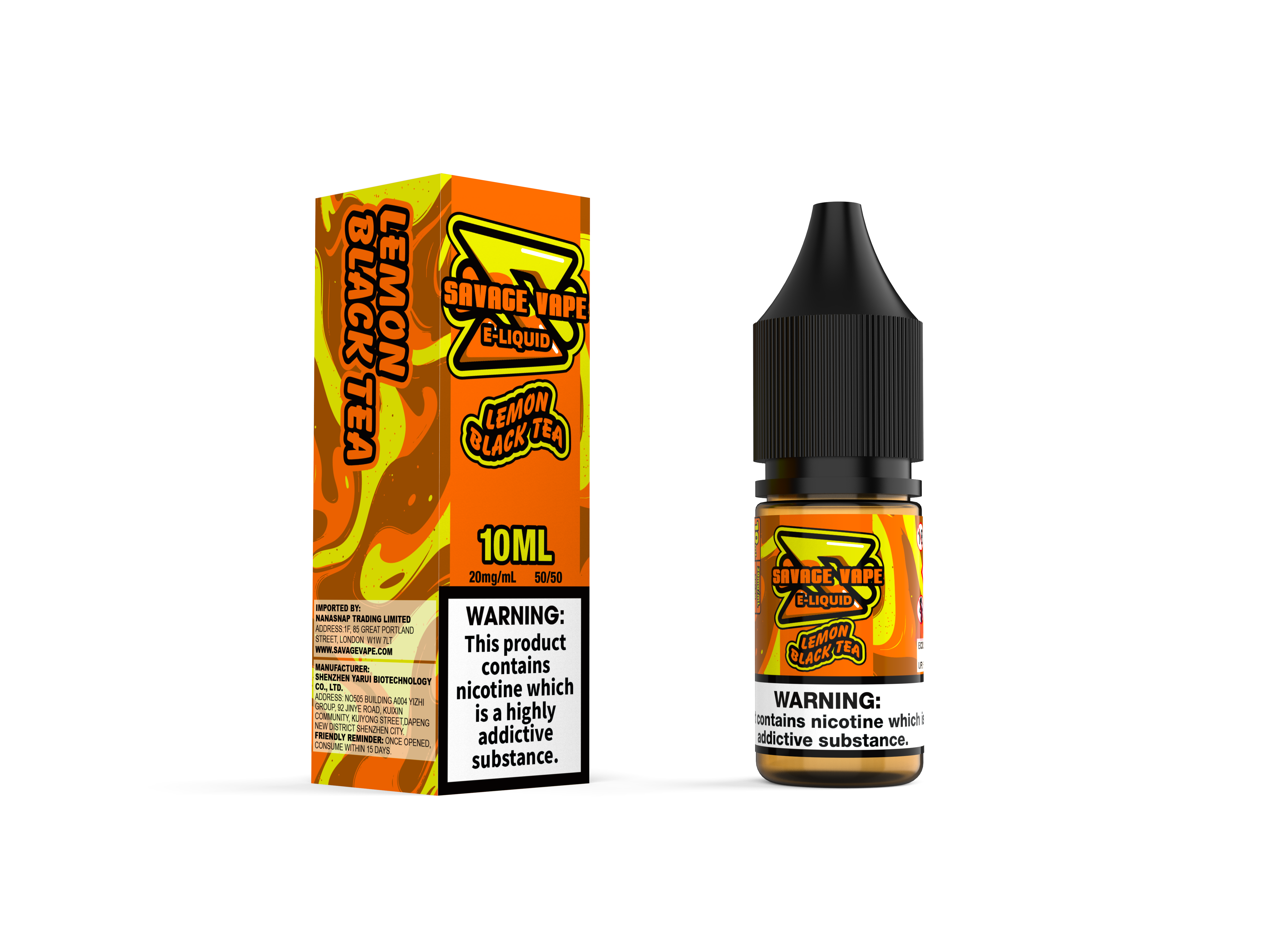 Savage Vape E Liquid 2 мг никотиновая соль 10 мл TPD-лимонный черный чай