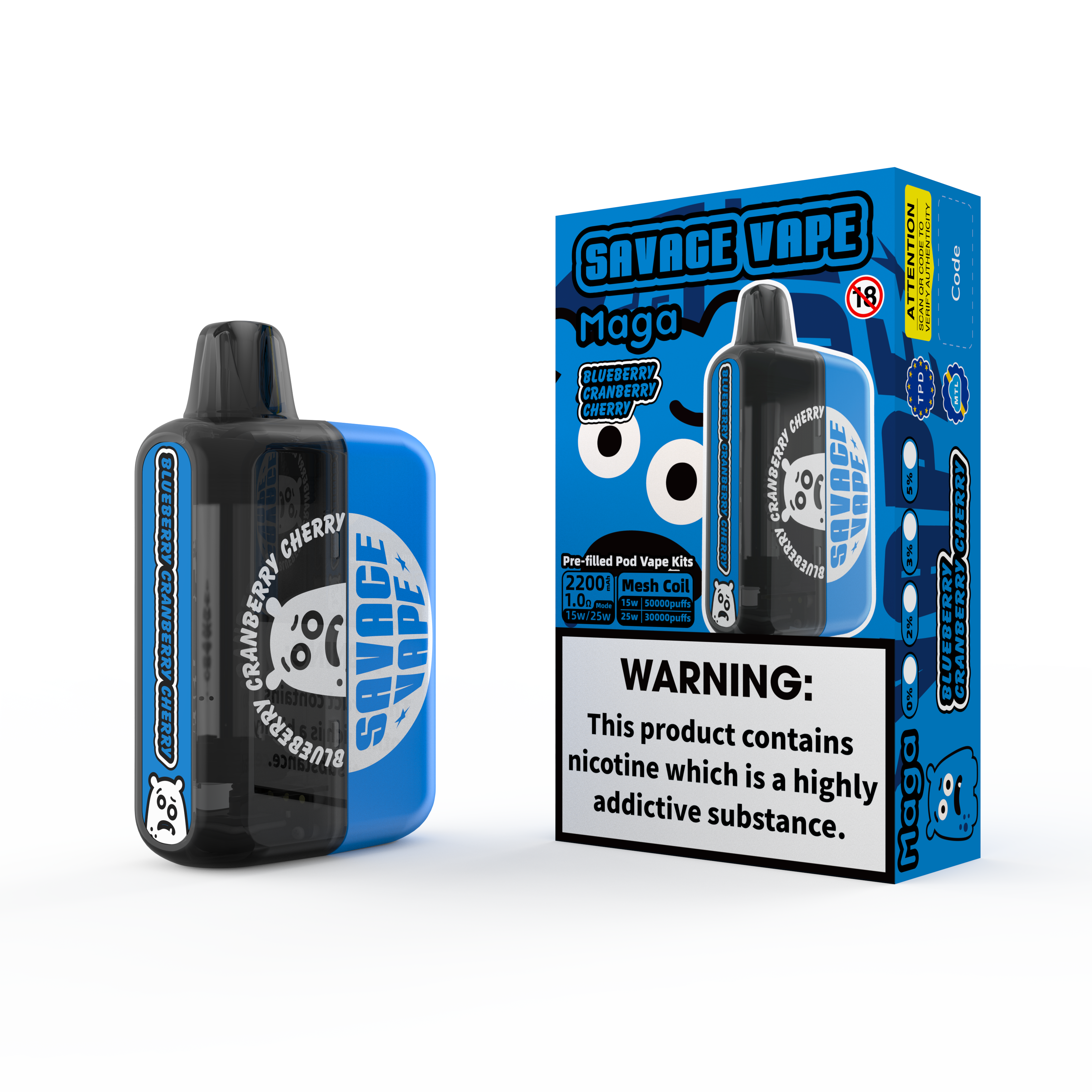 2025 Новый дизайн Eu Warehouse Savage Maga 50000 Puff Puble